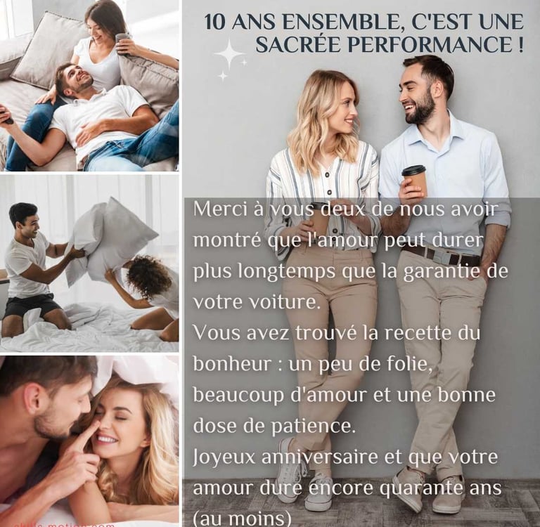 texte anniversaire de mariage humour 10 ans amis famille