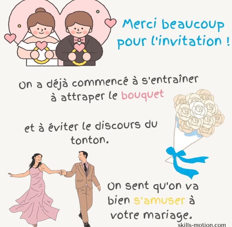 texte carte remerciement invitation mariage humoristique