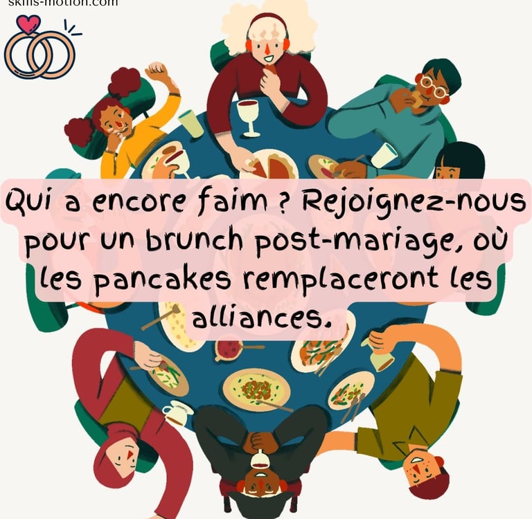 Texte invitation brunch lendemain mariage humour