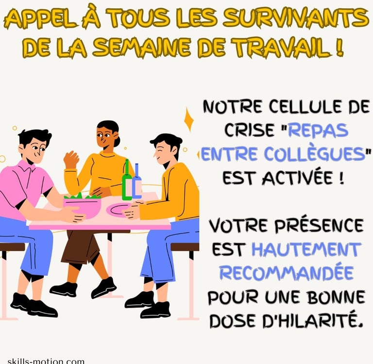 image invitation repas entre collegues humoristique