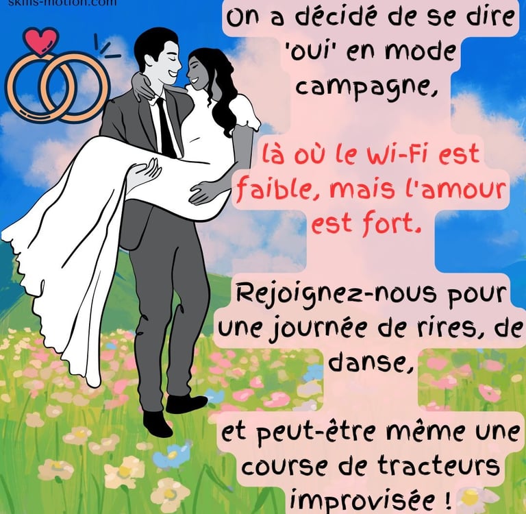 texte pour faire-part humoristique de mariage champetre