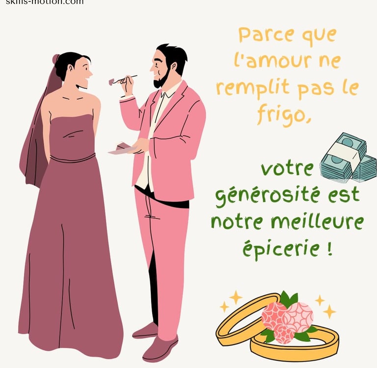 Texte pour urne de mariage humour