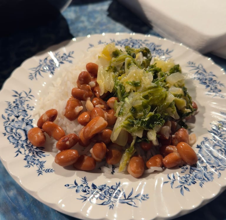 basmati beans and cabbage