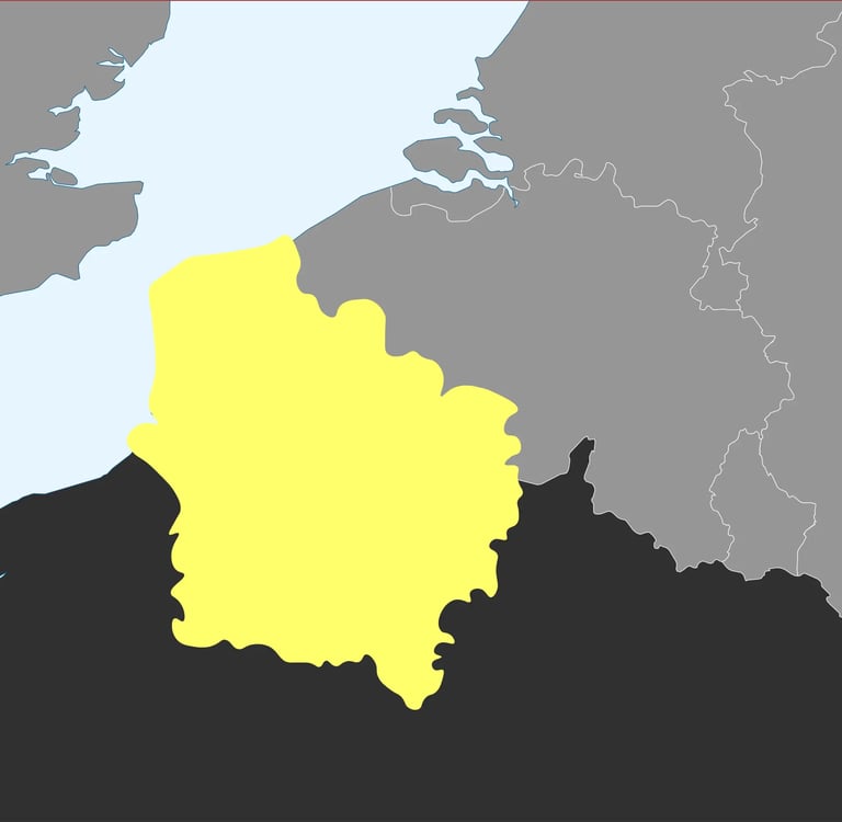 Carte localisation Hauts-de-France pour hébergement professionnel et équipes en déplacement