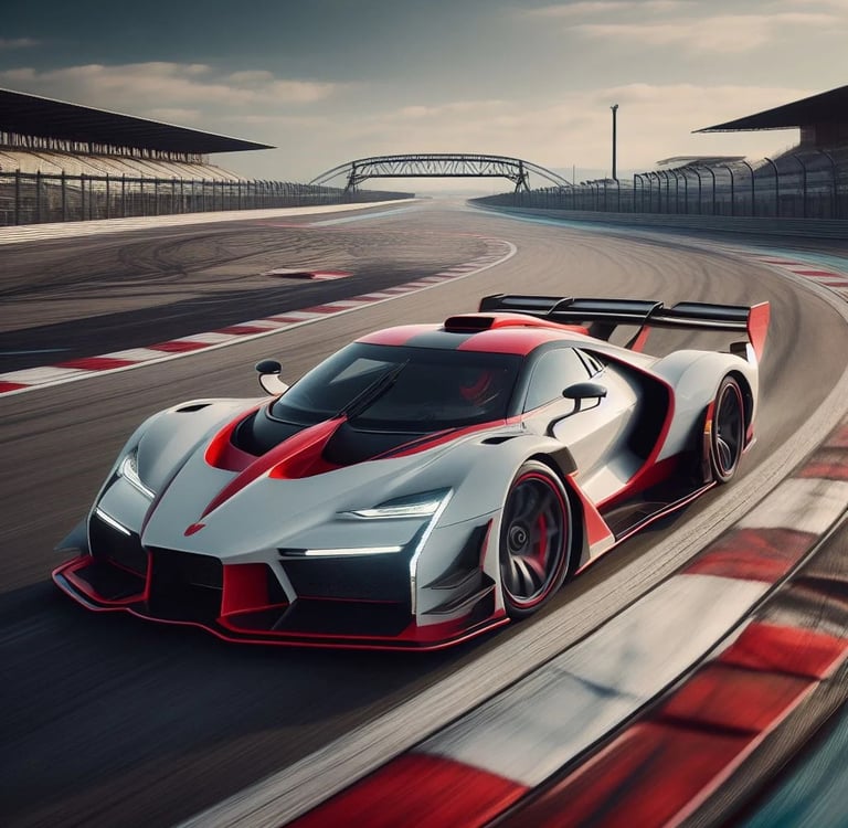 GT Sports Car  On Race Track