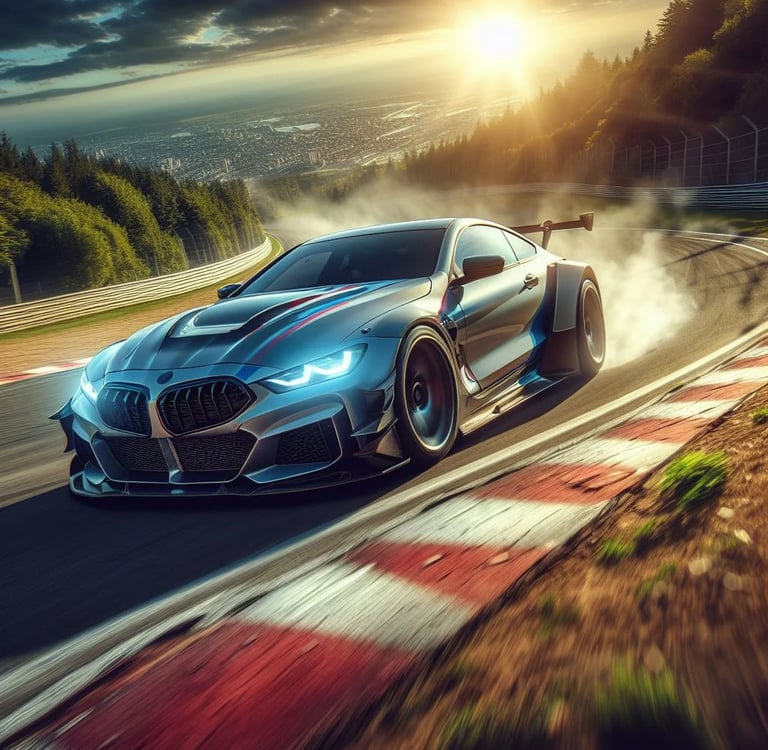 Sport Car  On Race Track