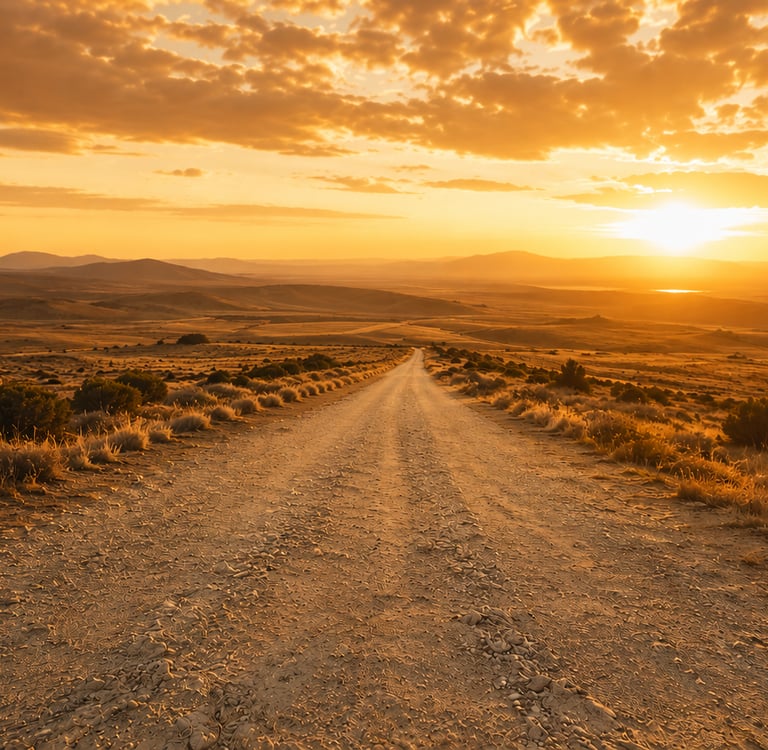 Open road at sunrise representing the journey founders take to reach their ideal customers