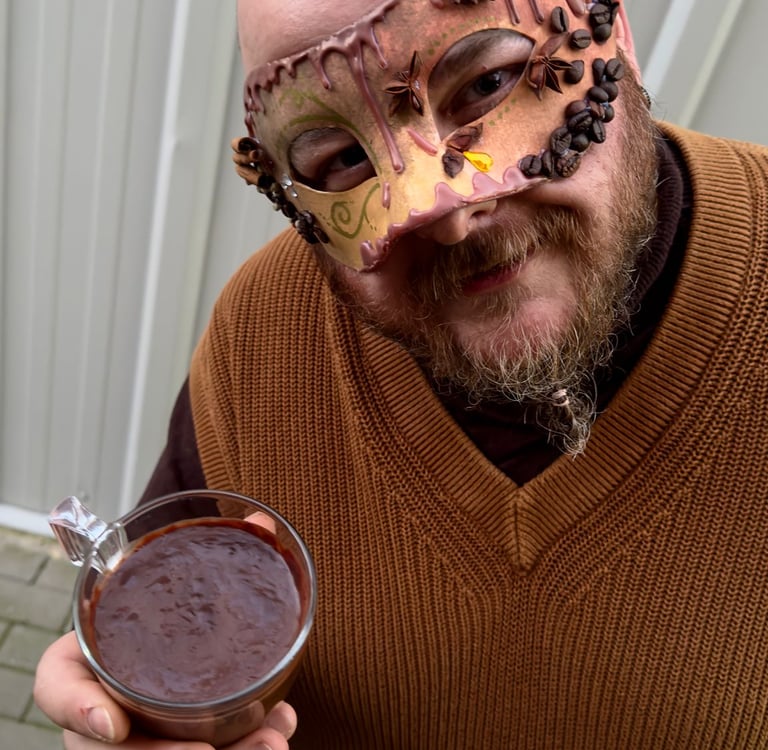 coffee chocolate with mask