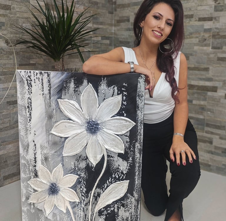 Quadro materico moderno in rilievo, ideale per arredamento interior design minimal - Alba Rose Art di Rosalba Di Santo