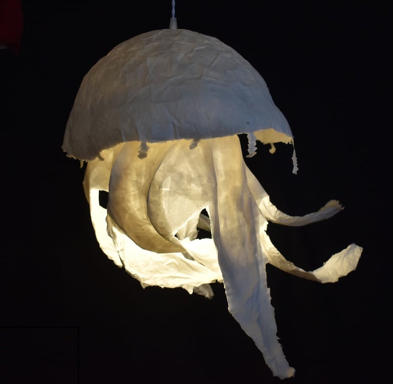 méduse géante sculpture lumineuse