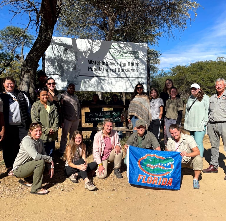 Students and Staff at Khama Rhino Sanctuary