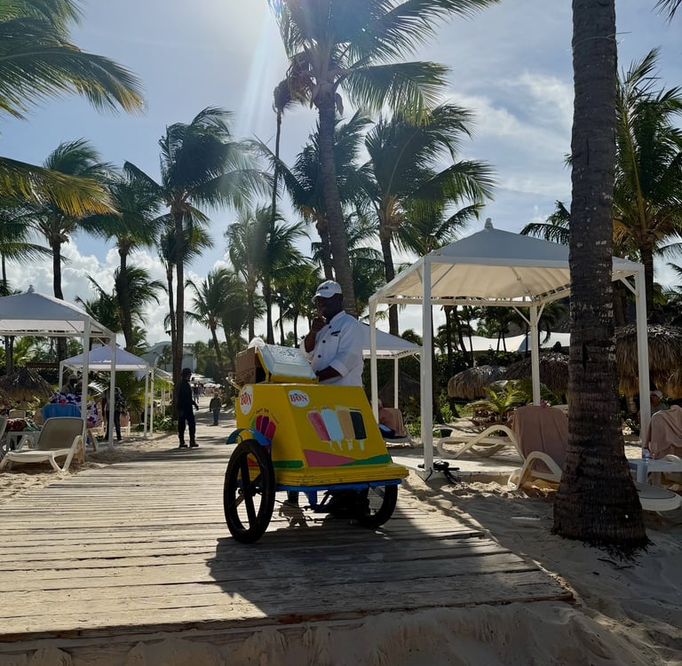 Bahia Principe Ambar Ice Cream on beach Punta Cana