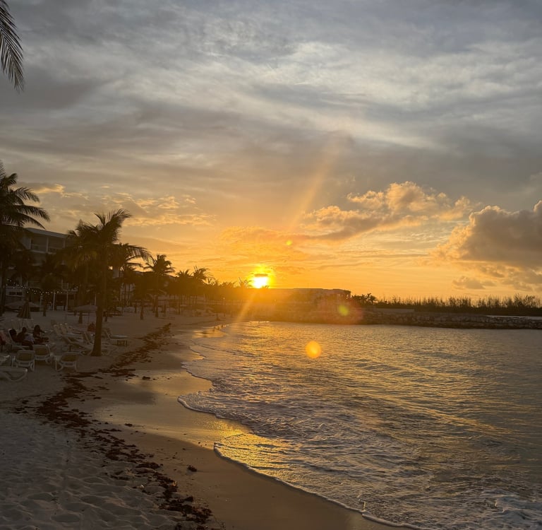 sunset in Montego Bay Jamaica and Riu Palace