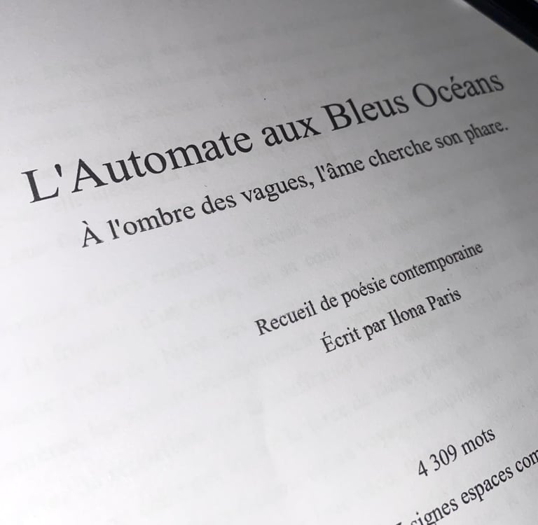 un manuscrit de recueil de poésie