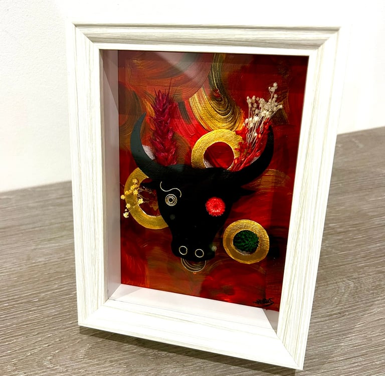 a picture of a bull headdressuck with a bull headdress