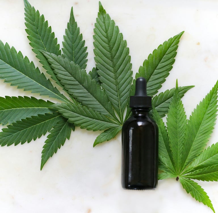 Frasco de CBD - derivado medicinal do cannabis