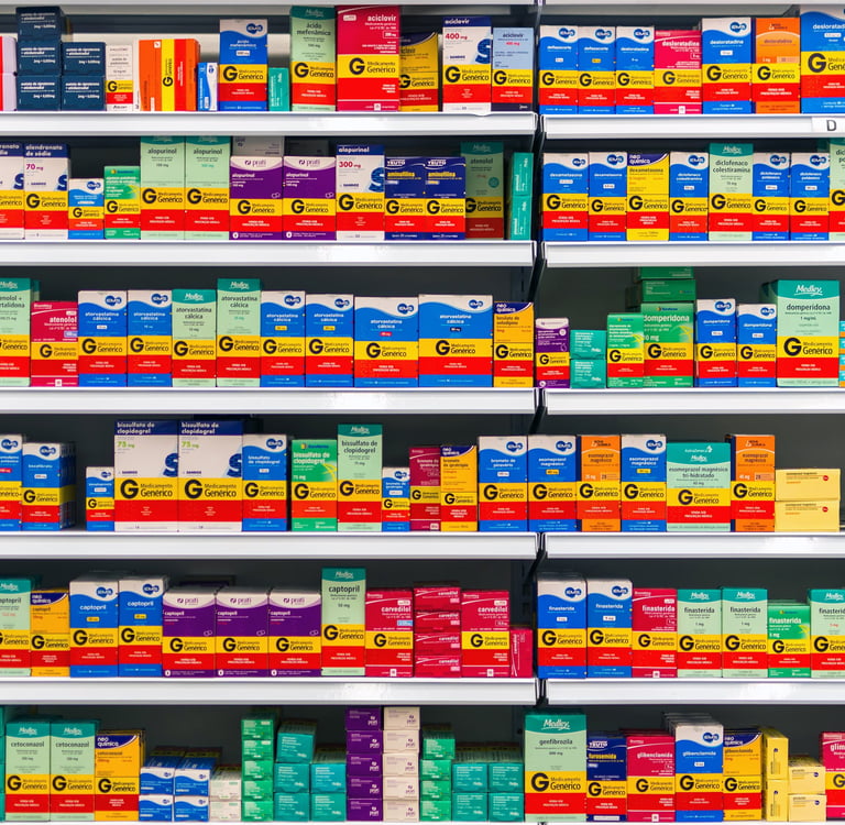Prateleira de farmacia