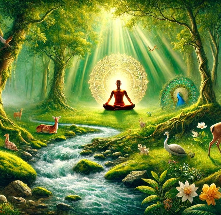 equilíbrio, unidade e espiritualidade profunda conectada ao Todo