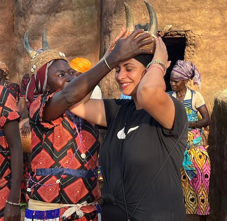 Tourist at Tata Somba Village in Benin