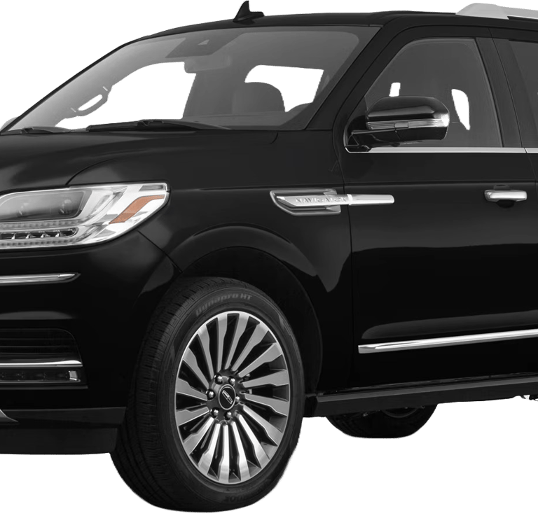 a black lincoln suv with a black background