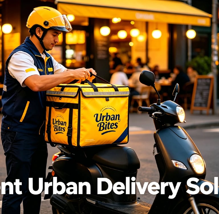Delivery rider with professional thermal bag and e-bike, representing reliable last-mile delivery.