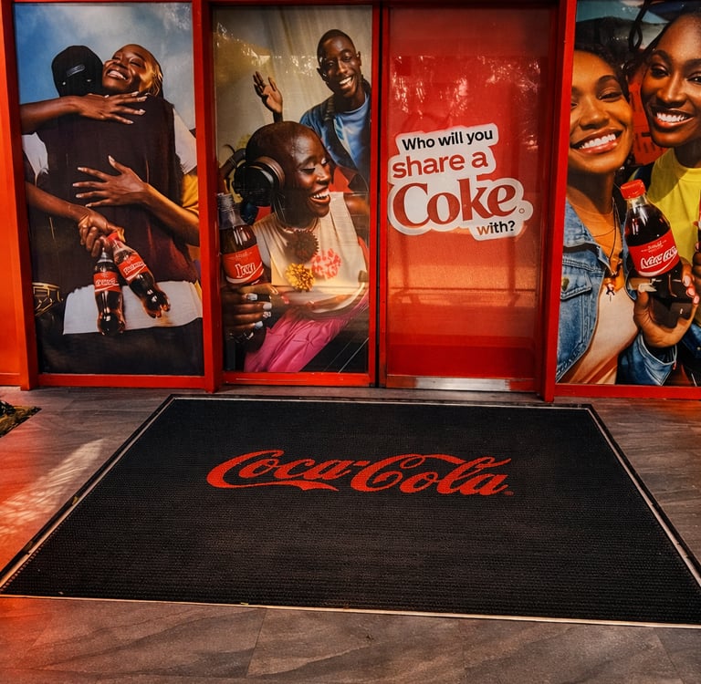 coca-cola branded entrance mat by SignWriters