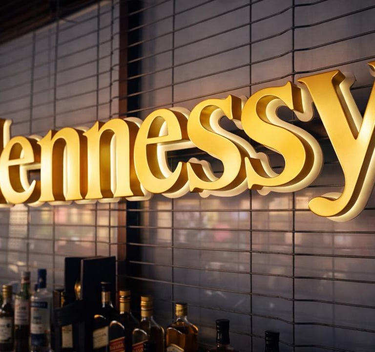 Hennessy signage installation in Lagos by SignWriters