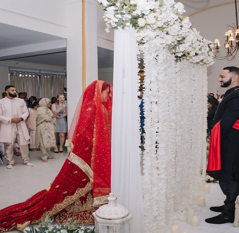 Nikkah Decor Setup with floral Partition CT, NY, NJ