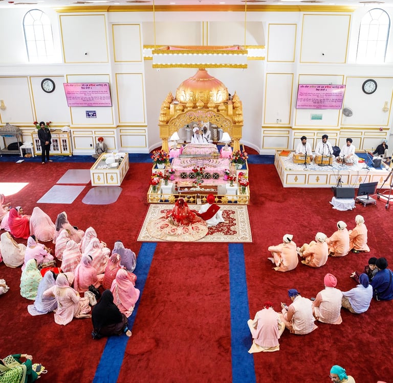 South Asian Sikh wedding ceremony New York Gurdwara