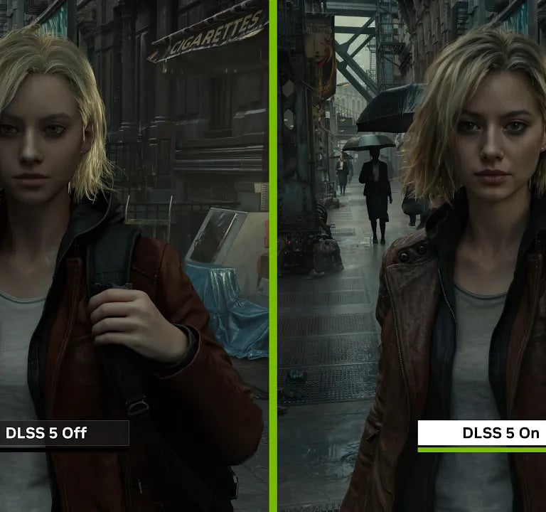 Image of comparison of Nvidia's new DLSS5 technology.