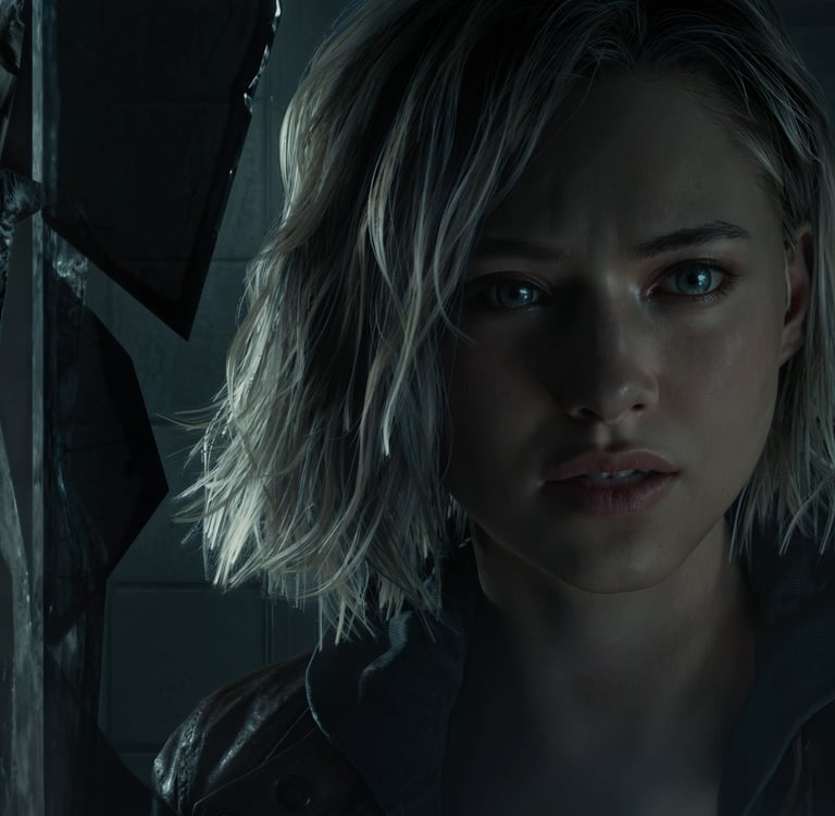 Screenshot from Resident Evil Requiem with DLSS5 applied to the character.