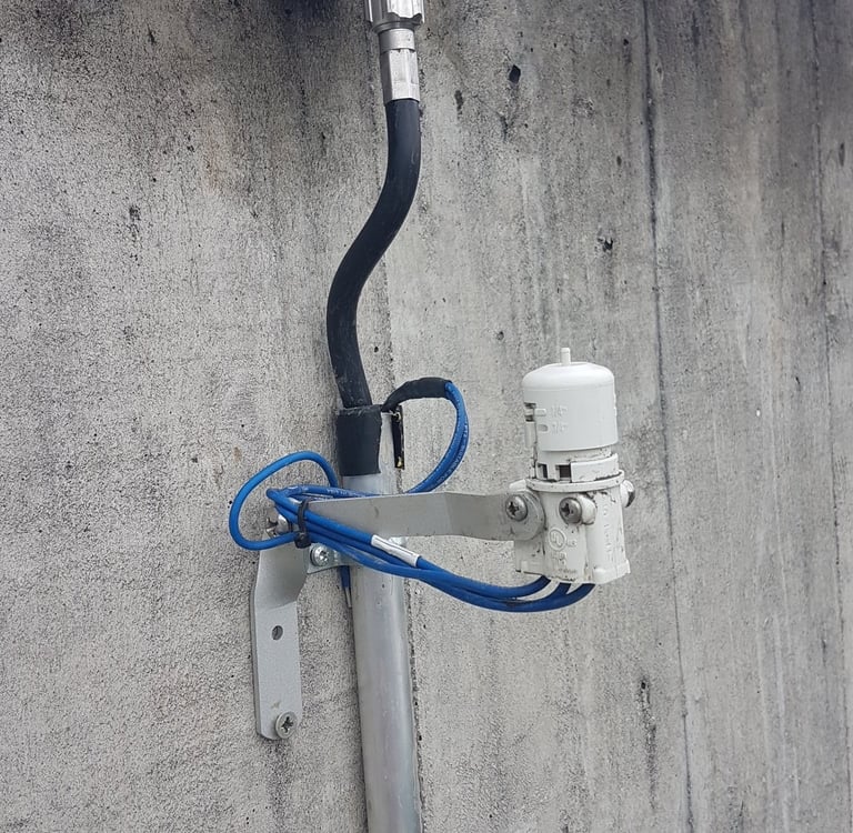  a wall-mounted rain gauge