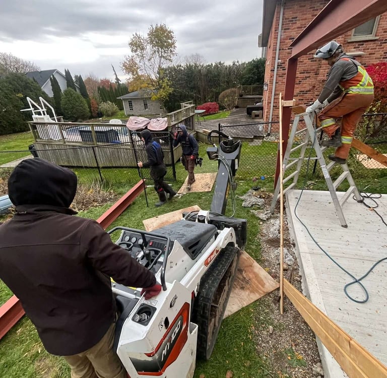 Steel fabrication in progress