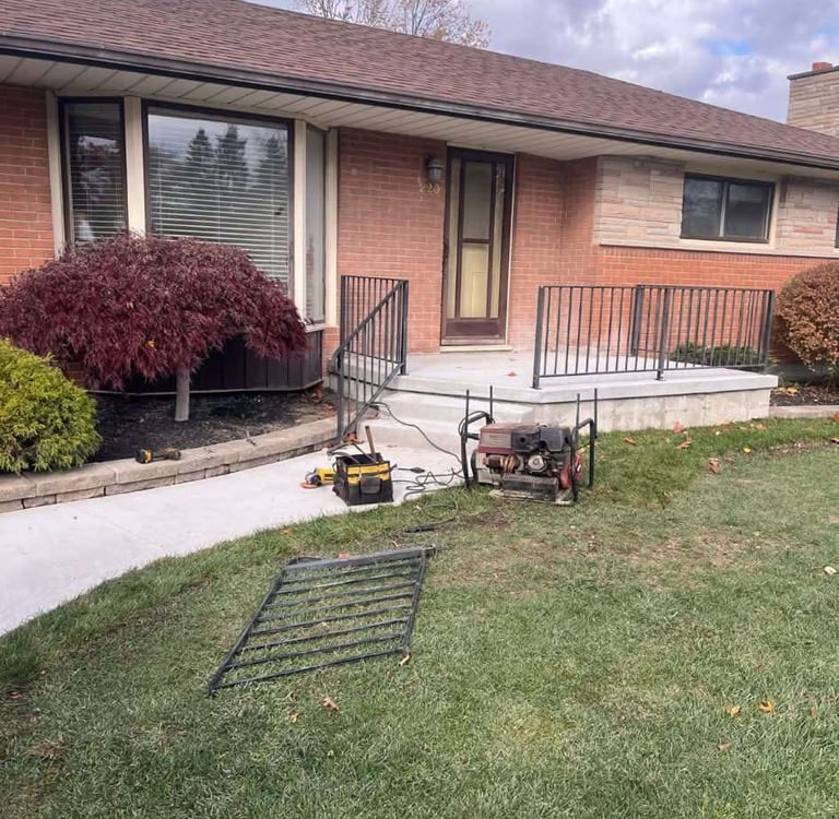 Steel railing fabrication