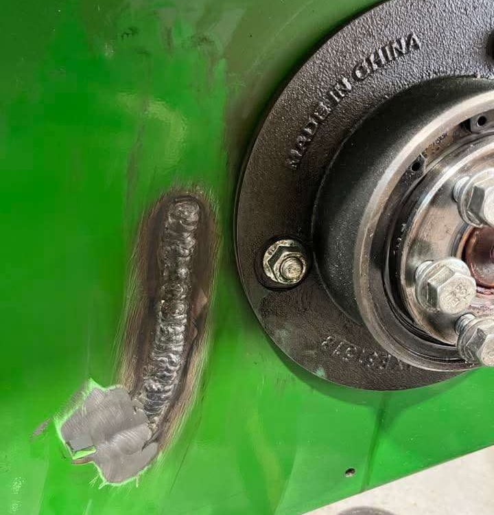 a proper weld to repair the farm equipment