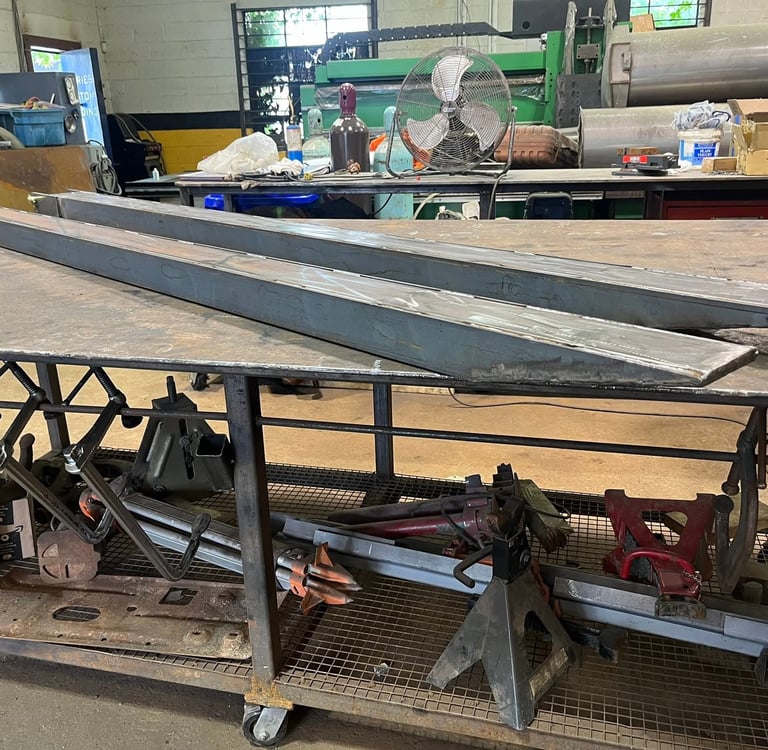 fork lift fork extensions on display 