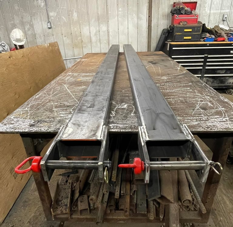 fork lift fork extensions with safety pins