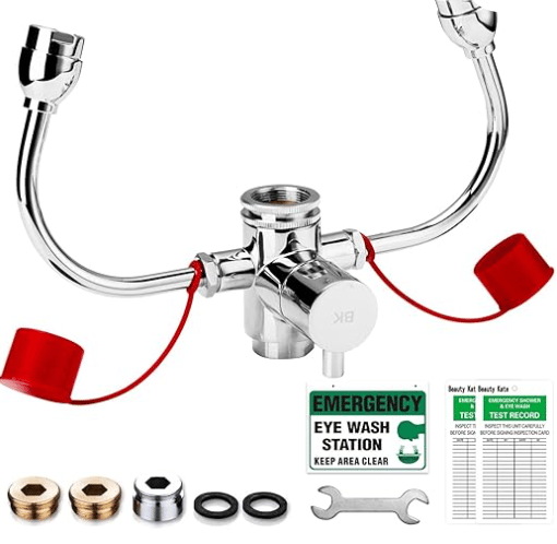 Eyewash Stations, Beauty Kate Faucet Mounted Eye Wash Station, Eye Flush Shower, First AID Emergency