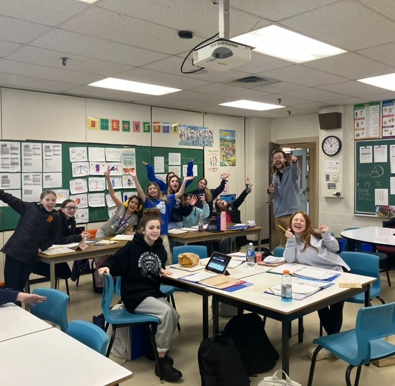 Photo de Mael en atelier au Dr. Losier School, à Miramichi