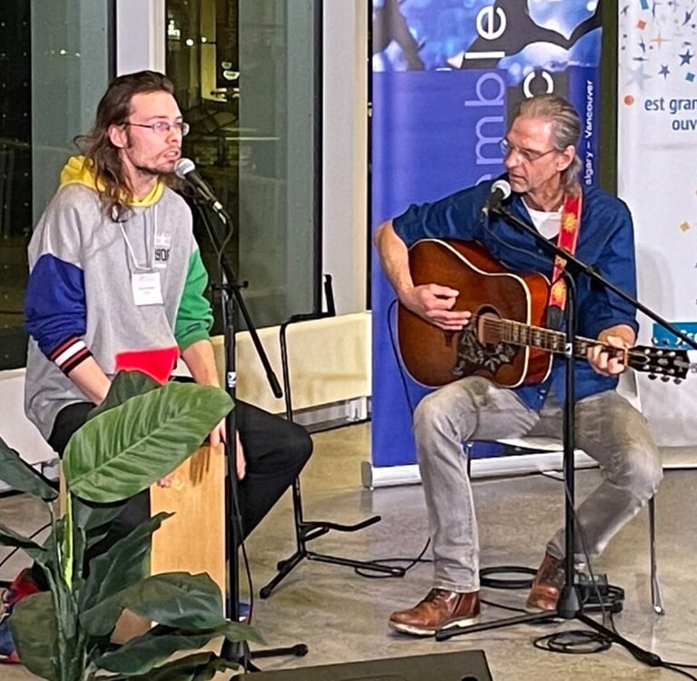 Performance de Mael et son père au Salon du Livre de Toronto