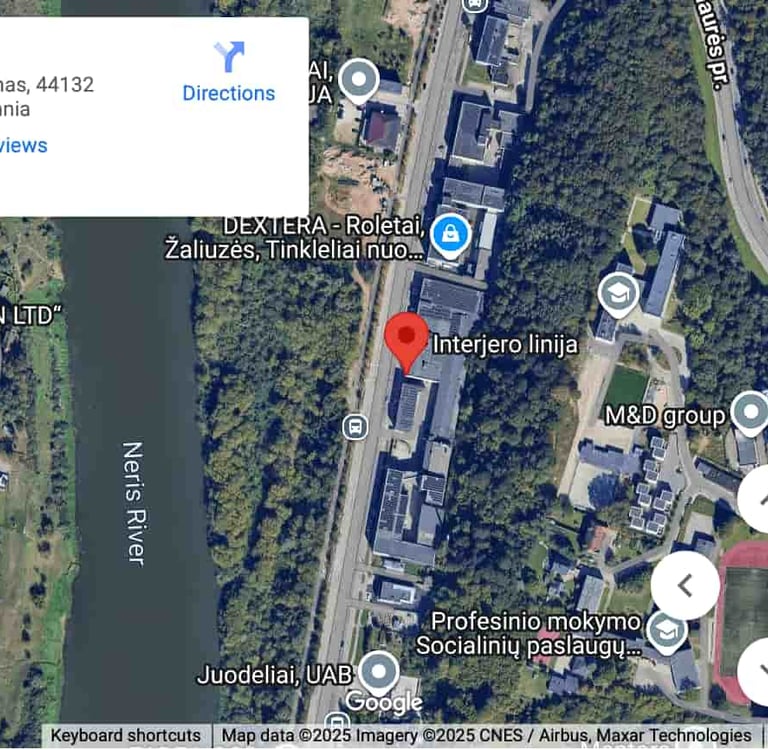 Interjero linija žemėlapyje