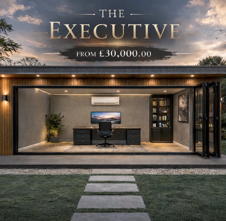 The Executive Garden Room a premium garden room with bi-fold doors and lighting pack