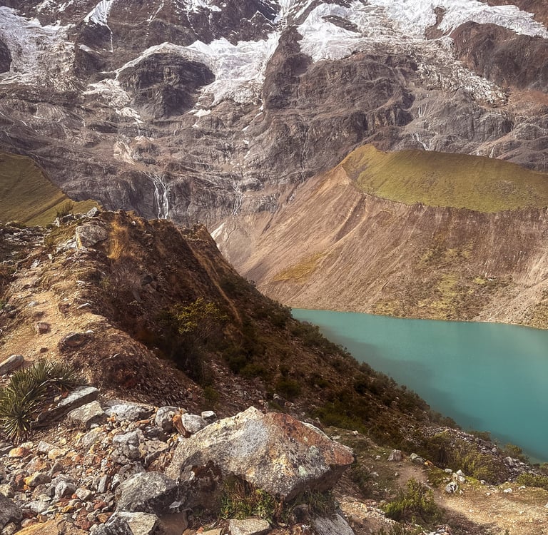 Lake Humantay, first stop on the Salkantay Trek, Peru, South America