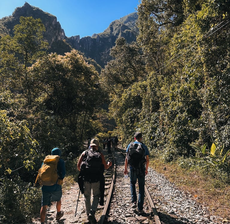 Hiking group on Salkantay Trek Hidroeléctrica