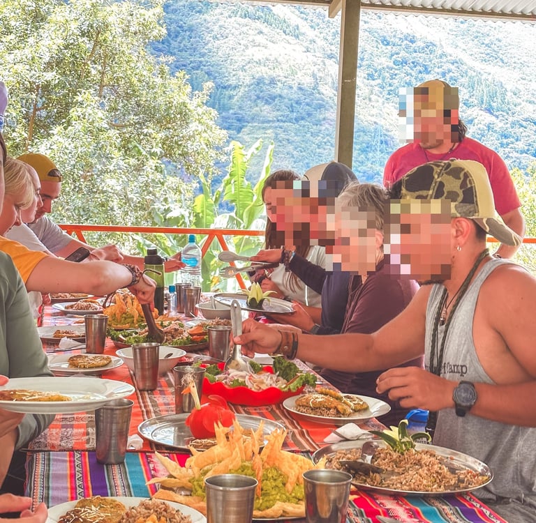 Salkantay Trek Day 3 Lunch at Lucmabamba Camp