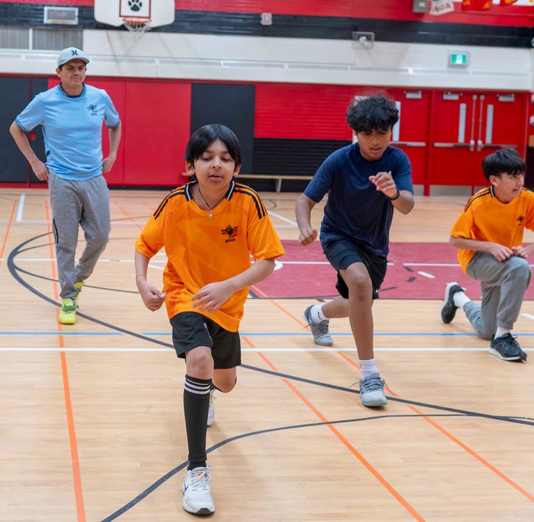 MVB F.C. training soccer at Mississauga Soccer school