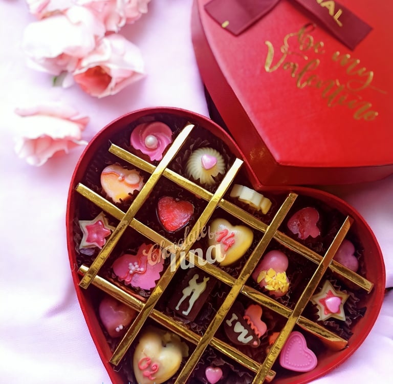 Hộp Socola tone hồng đỏ CH18013 Chocolate Nha Trang