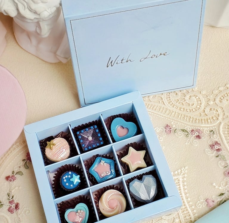 Hộp Socola tone xanh CH09001 Chocolate Nha Trang