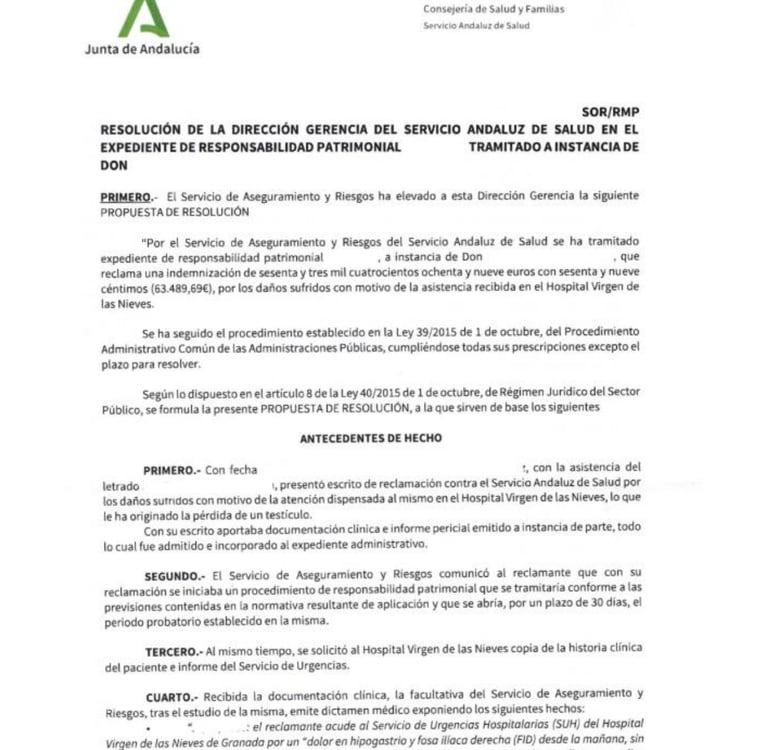 pérdida de un testículo al no diagnosticar su torsión