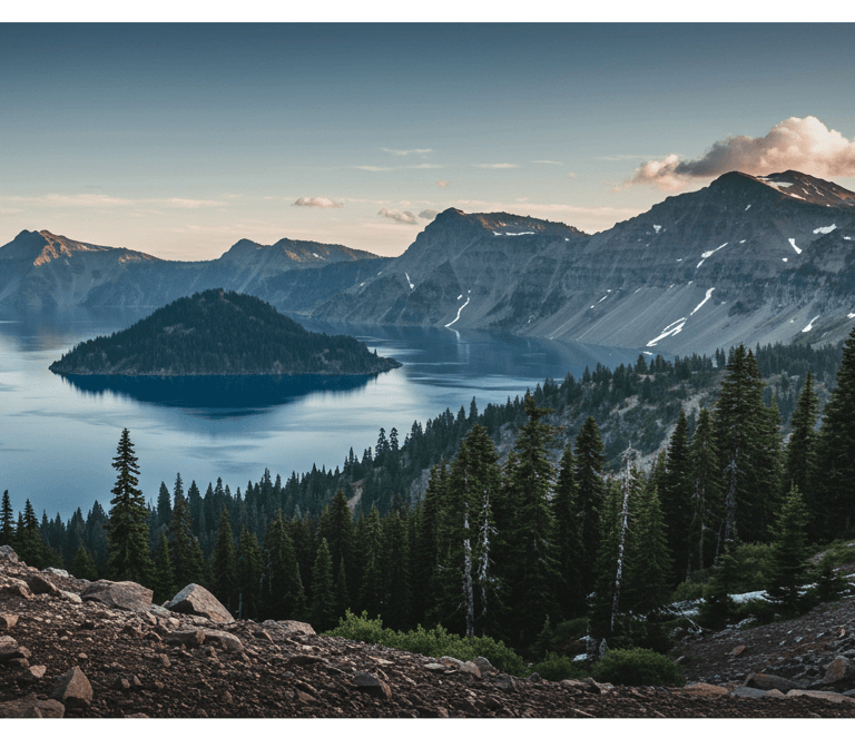Women Traveler using versatile clothing during Crater Lake National Park travel